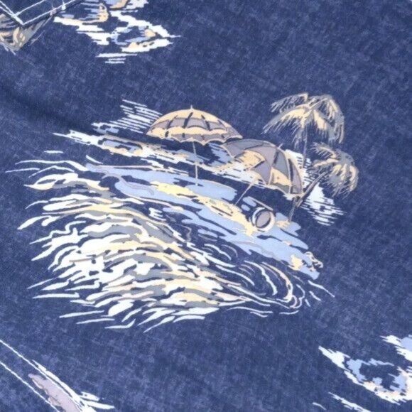 Lands End XXL 44-46 Mens Blue Swim Trunks Shorts Bathing Suit Island Beach Print - Picture 14 of 16